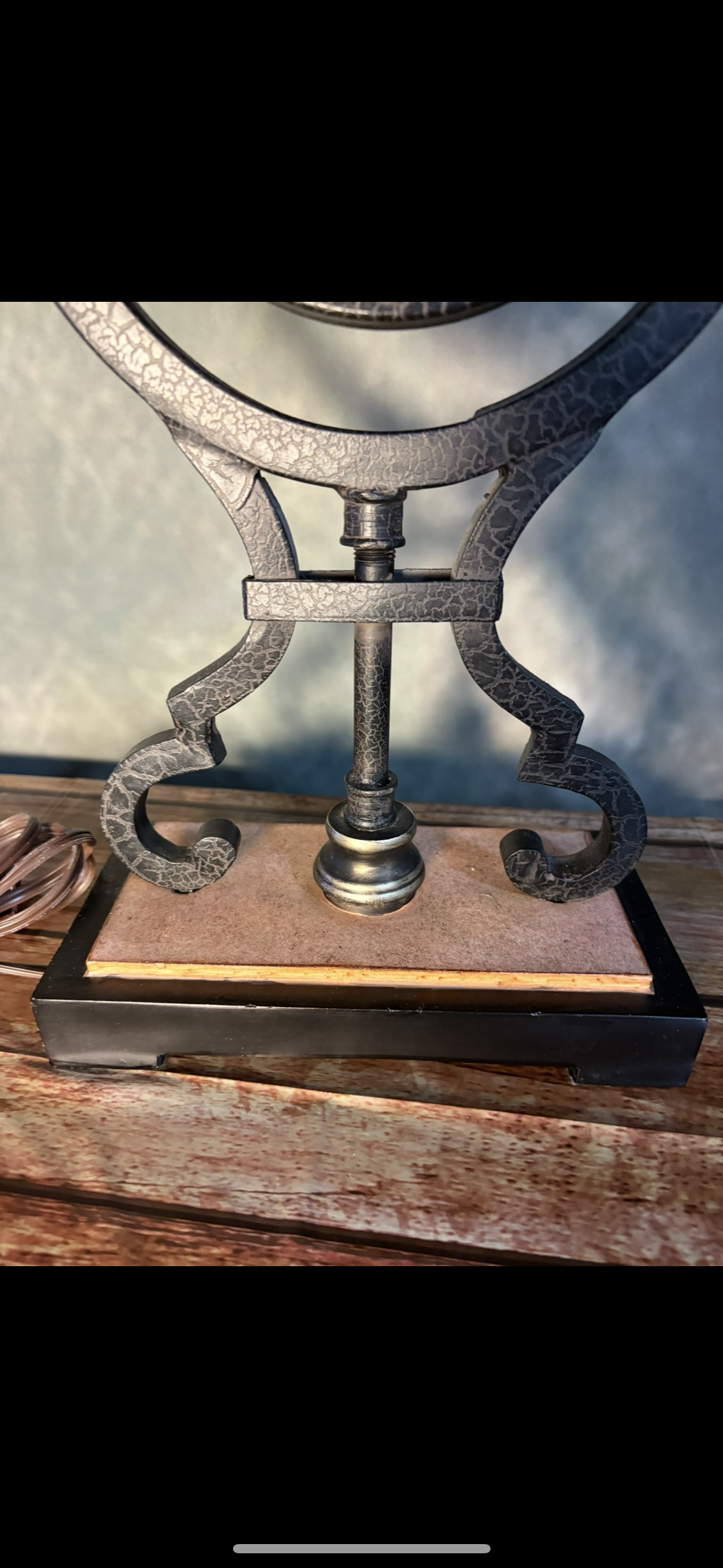 Vintage Armillary Globe Table Lamp with Beige Shade